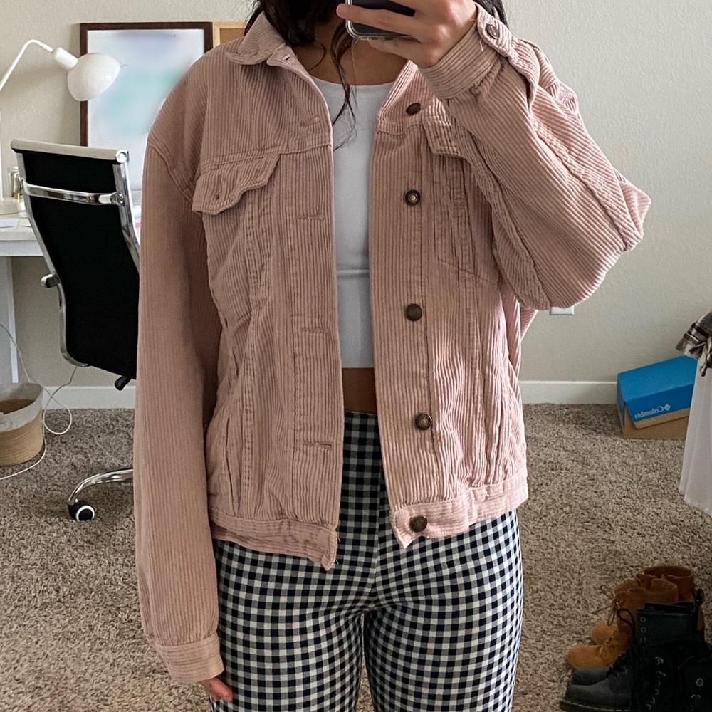 Princess Polly pink corduroy jacket